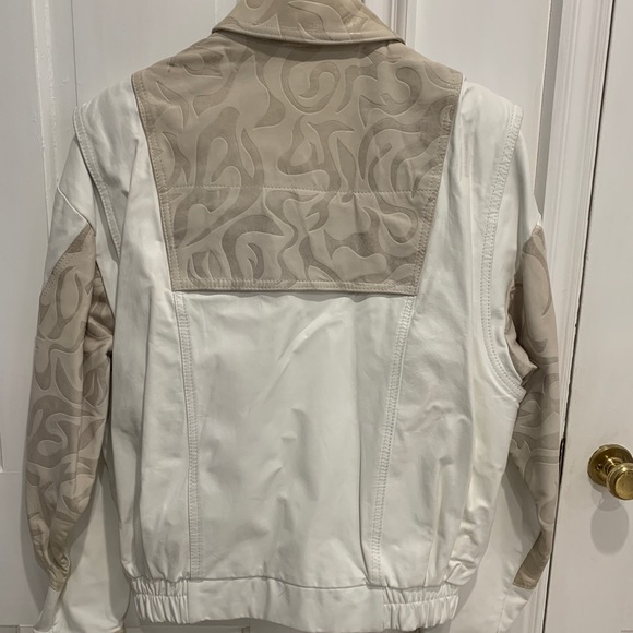 White Leather Jacket/Vest Combo - Picture 2 of 7